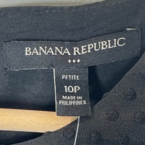 BANANA REPUBLIC | NWT Sophisticated Black Dress with Polka Dots | Size 10P - Picture 7 of 11